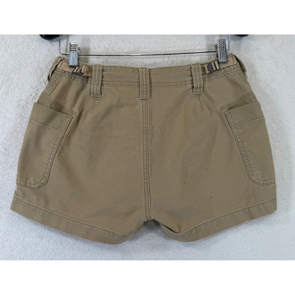 Vintage Abercrombie & Fitch Khaki Utility Shorts Size 4 Button Fly Cinch Sides